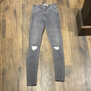 Topshop Moto | Jamie Grey Ripped Skinny Jeans